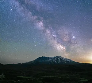 Greg Probst Prints: The Milky Way rising above Mt. St. Helens, a active stratovolcano in Washington State