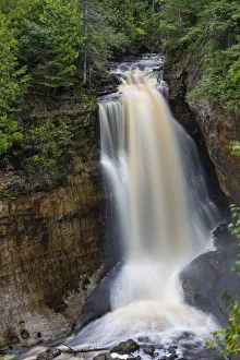 Alger County Prints: Miners Falls in fall, Pictured Rocks National Lakeshore, Alger County, Michigan