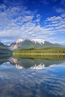 Images Dated 19th May 2012: Mission Reservoir reflecting peaks of the Mission Mountains near St Ignatius, Montana