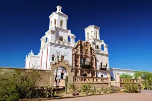 Bell Tower Prints: Mission San Xavier del Bac, Tohono O odham Indian Reservation, Tucson, Arizona