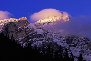 High Altitude Prints: Misty mountain peaks at sunrise, Yoho National Park, British Columbia, Canada