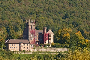 Neckar River Prints: The Mittelburg (Middle Castle) and Neckar River, Neckarsteinach, Germany