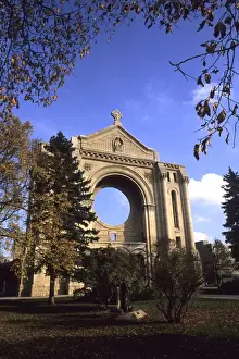 Winnipeg Prints: Modern downtown French section Cathedral of St Boniface of Winnipeg Manitoba Canada