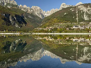 Dolomite Prints: Molveno at lake Lago di Molveno in the Dolomiti di Brenta