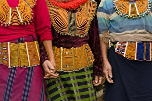 Jewelry Prints: Mon Village Nagaland, northeast India, detail of the Deputy Queen and two friends