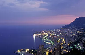 Images Dated 26th July 2006: Monaco, Cote d Azur, Montecarlo at dusk