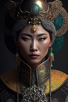 Royalty Prints: Mongolian queen in royal garb. ©Jim Zuckerman / Jaynes Gallery / DanitaDelimont