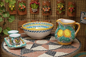 Prints of Monreale, Sicily. Traditional Italian pottery. (Editorial Use Only) Images Dated 2024 December: Monreale, Sicily. Traditional Italian pottery. (Editorial Use Only)
