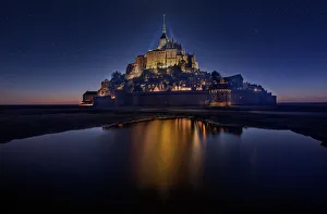 Mont Saint-Michel on the Normandy coast of France