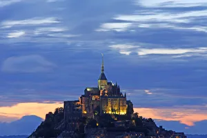 Normandy Prints: Mont St. Michel, Dusk, Normandy, France
