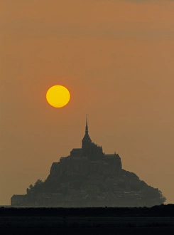 Safety Prints: Mont St Michel, sunset, Manche, Normandy, France