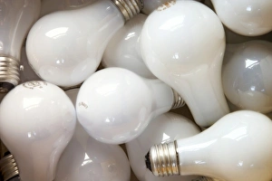 Obsolete Prints: Montage close-up of incandescent light bulbs