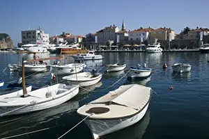 Budva Prints: Montenegro, Budva. Budva Bay Yacht Harbor / Adriatic Sea