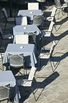 Images Dated 13th May 2007: Montenegro, Budva. Budva Old Town / Stari Grad, Cafe Tables and Chairs