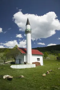 Images Dated 12th May 2007: Montenegro, Kosovo Frontier, Dacici Village, Small Village Mosque