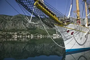 Images Dated 14th May 2007: Montenegro, Kotor. Bay of Kotor / Southern Europes Deepest Fjord / Sailing Ship