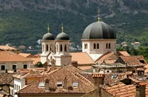 Images Dated 20th August 2007: Montenegro, Kotor. Partial view of the city with the church of St. Nicholas. In 1979