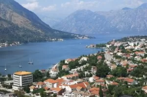 Images Dated 20th August 2007: Montenegro, Kotor. View of the city along the fjord. In 1979 UNESCO declared World