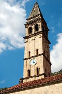 Images Dated 21st August 2007: Montenegro, Perast. Saint Nicholas Church tower