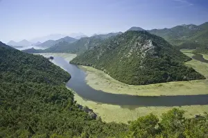 Rijeka Prints: MONTENEGRO, Rijeka Crnojevica. View of the Crnojevica River Delta near Lake Skadar