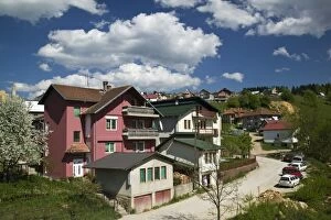Montenegro, Rozaje. Alpine Ski Resort Town View / Springtime