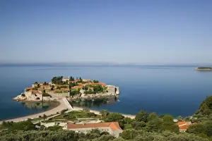Images Dated 15th May 2007: Montenegro, Sveti Stefan. Coastal Montenegran Resort Island