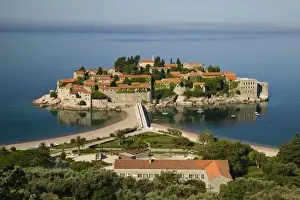 Images Dated 15th May 2007: Montenegro, Sveti Stefan. Coastal Montenegran Resort Island