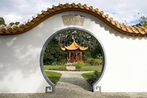 North Island Prints: Moon Gate, Kunming Garden, Pukekura Park, New Plymouth, Taranaki, North Island, New