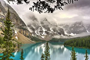 Calgary Prints: Moraine lake in the valley of the ten peaks in the Alberta, Canada Rocky Mountains