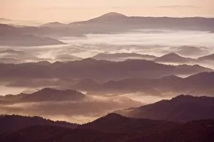 Morning fog in the southern Appalachian Mountains, from Grandfather Mountain, North