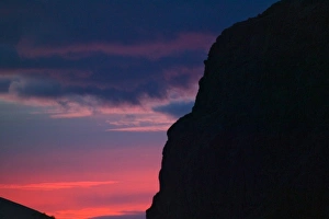Mount Fitzroy Prints: Morning glow over silhouette of mountain