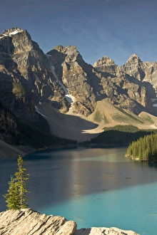 Sunlit Prints: Morning, Mpraine lake, Banff National Park, Alberta, Canada
