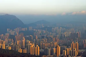 Hong Kong Prints: Morning view of high-rise, Hong Kong, China