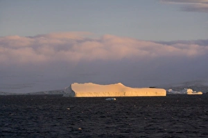 Morning view of the iceberg in the Antarctic