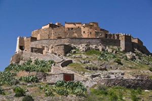 MOROCCO, Anti Atlas, Road to TAFRAOUTE: TIZORGAN, Circular Fortified Village / Exterior