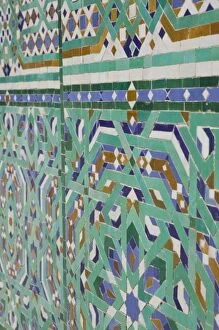 Images Dated 29th March 2006: MOROCCO, Atlantic Coast, CASABLANCA: Hassan II Mosque, Tile Detail