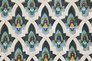 Images Dated 29th March 2006: MOROCCO, Atlantic Coast, CASABLANCA: Hassan II Mosque, Tile Detail
