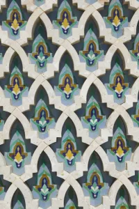 Images Dated 29th March 2006: MOROCCO, Atlantic Coast, CASABLANCA: Hassan II Mosque, Tile Detail