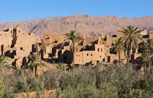 Images Dated 2028: Morocco Atlas Mountains Tinghir Oasis and village with beautiful mountains and green