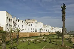 Medina Prints: MOROCCO, Casablanca: Ancienne (Old) Medina Wall of Medina from squala bastion