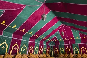 Images Dated 16th March 2006: MOROCCO, Draa Valley, ZAGORA: Interior of Moroccan Dinner Tent Hotel Ksar Tinsouline