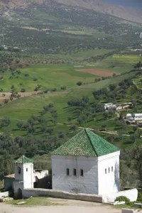 Images Dated 8th March 2006: MOROCCO, Fes: Mosque & Hillside by Bab Guissa Gate Fes El, Bali (Old Fes)