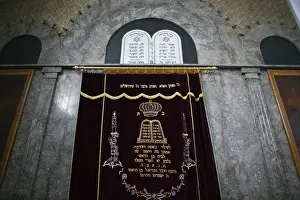 Marrakech Prints: MOROCCO, MARRAKECH: Mellah (Jewish Quarter) 16th century Synagogue / Interior