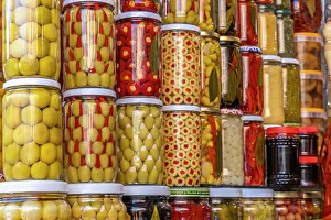 Olive Prints: Morocco, Marrakech. Olive jars for sale