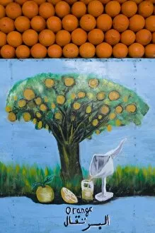 MOROCCO-Souss Valley-TAROUDANT: Orange Juice Vendor Sign Municipal Souk / Market