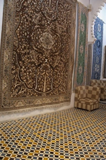 Images Dated 1st June 2010: Morocco, Tetouan. Historic medina bazaar. Traditional Moroccan carpet showroom