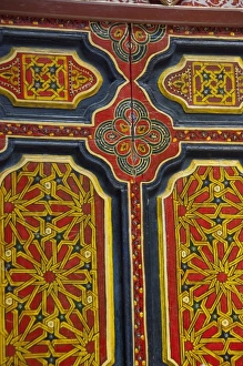 Tetouan Prints: Morocco, Tetouan. Traditional ornate wooden door