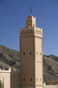 Atlas Mountains Prints: MOROCCO, Ziz Valley, RICH: Pink Mosque by Gorges du Ziz