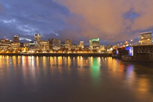 The Morrison bridge over the Willamette river, Portland, Oregon