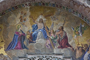 Italian Culture Prints: Mosaic artwork on the outside of St. Marks Cathedral